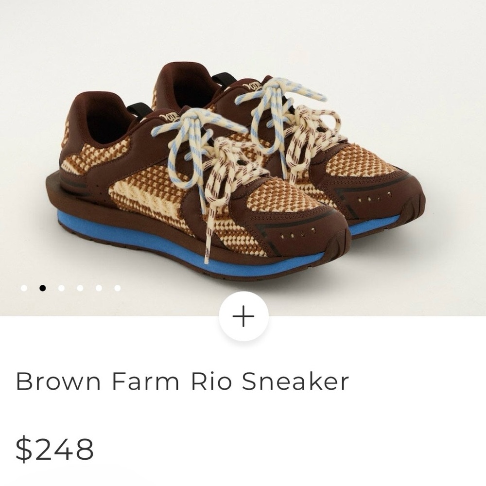 FARM Rio Brown Knit Sneakers Sz 38.5 Like New!